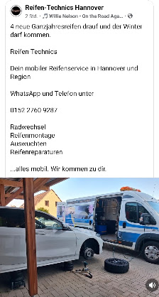 Mobiler Reifenservice in und um Hannover Reifen-Technics
